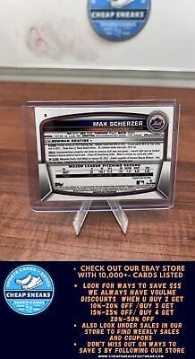Cheap Sneaks Footwear/Sports Cards Baseball Card Max Scherzer 2023 Bowman Chrome #8 New York Mets