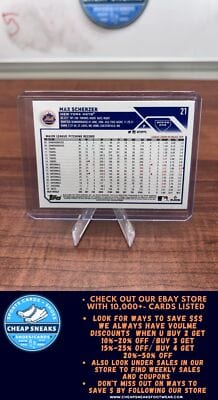 Cheap Sneaks Footwear/Sports Cards Baseball Card Max Scherzer 2023 Topps #21 New York Mets