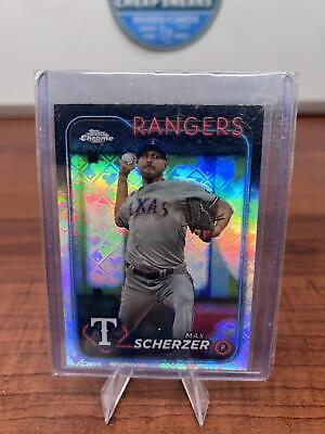 Cheap Sneaks Footwear/Sports Cards Baseball Card Max Scherzer 2024 Topps Chrome Logofractor Edition #37 Texas Rangers