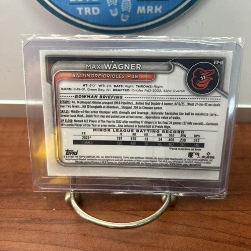 Cheap Sneaks Footwear/Sports Cards Baseball Card Max Wagner 2024 Bowman Chrome #BCP-18 Baltimore Orioles Baseball Card