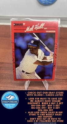 Cheap Sneaks Footwear/Sports Cards Baseball Card Mel Hall 1990 Donruss #598 New York Yankees