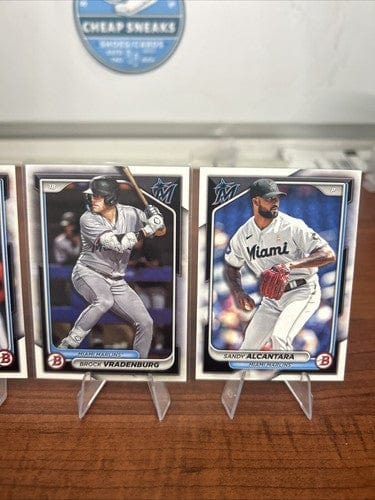 Cheap Sneaks Footwear/Sports Cards Baseball Card Miami Marlins 2024 Bowman Lot (4) Alderman, Vradenburg, Luis Arraez, S