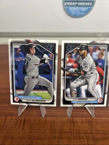 Cheap Sneaks Footwear/Sports Cards Baseball Card Miami Marlins 2024 Bowman Lot (4) Alderman, Vradenburg, Luis Arraez, S