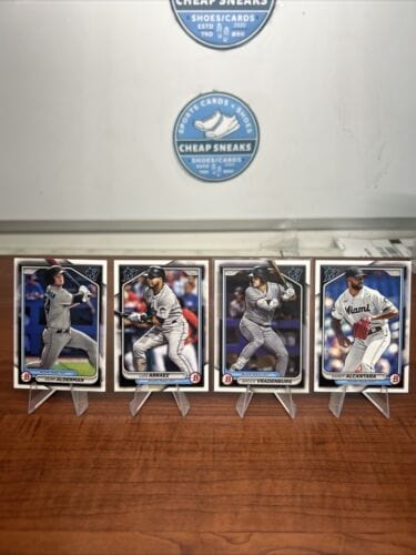 Cheap Sneaks Footwear/Sports Cards Baseball Card Miami Marlins 2024 Bowman Lot (4) Alderman, Vradenburg, Luis Arraez, S