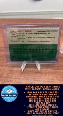 Cheap Sneaks Footwear/Sports Cards Baseball Card Michael Massey RC 2023 Topps Chrome Platinum Anniversary #49 Kansas Ci