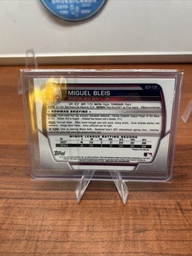 Cheap Sneaks Footwear/Sports Cards Baseball Card Miguel Bleis 2023 Bowman Chrome Prospect Boston Red Sox