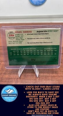 Cheap Sneaks Footwear/Sports Cards Baseball Card Miguel Cabrera 2023 Topps Chrome Platinum Anniversary #248 Detroit Tig