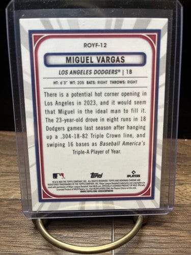 Cheap Sneaks Footwear/Sports Cards Baseball Card Miguel Vargas RC 2023 Bowman  ROY Favorites Los Angeles Dodgers #ROYF-