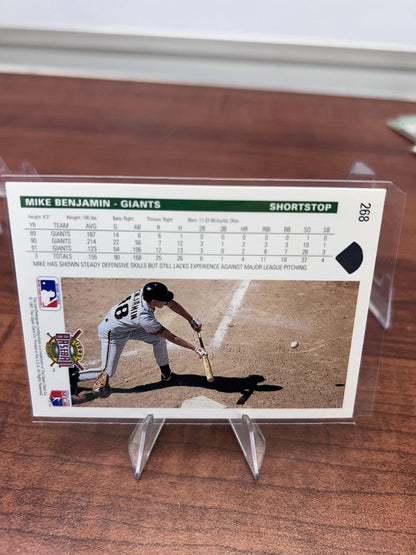 Cheap Sneaks Footwear/Sports Cards Baseball Card Mike Benjamin 1992 Upper Deck #268 San Francisco Giants