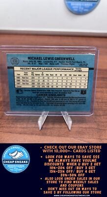 Cheap Sneaks Footwear/Sports Cards Baseball Card Mike Greenwell 1988 Donruss #339b Boston Red Sox