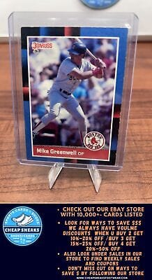 Cheap Sneaks Footwear/Sports Cards Baseball Card Mike Greenwell 1988 Donruss #339b Boston Red Sox