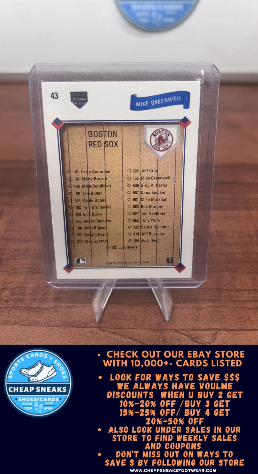 Cheap Sneaks Footwear/Sports Cards Baseball Card Mike Greenwell 1991 Upper Deck #43b Boston Red Sox