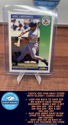 Cheap Sneaks Footwear/Sports Cards Baseball Card Mike Greenwell 1992 Score #545 Boston Red Sox