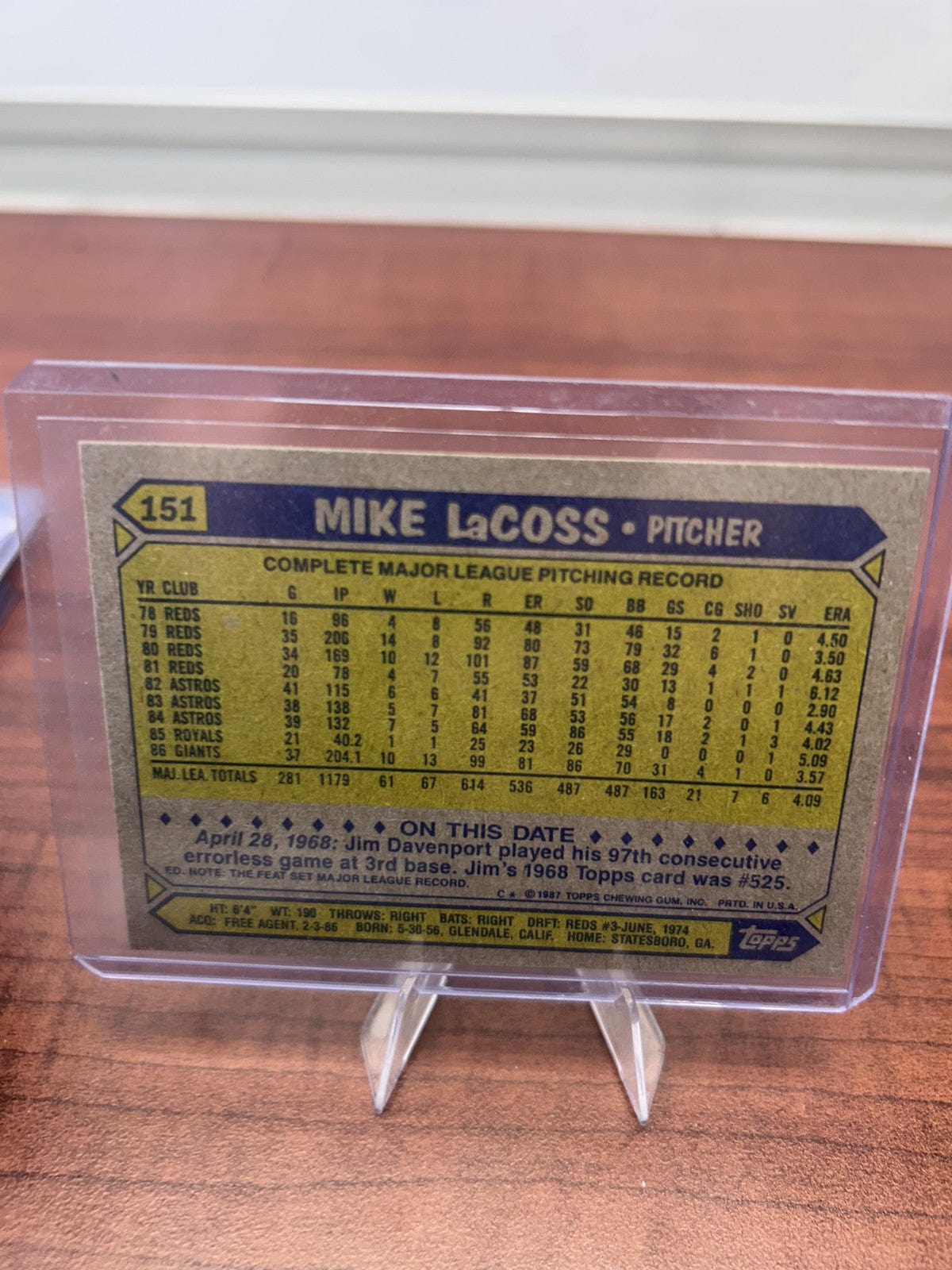Cheap Sneaks Footwear/Sports Cards Baseball Card Mike LaCoss 1987 Topps #151 San Francisco Giants