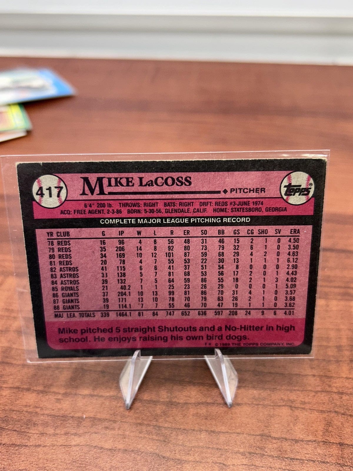 Cheap Sneaks Footwear/Sports Cards Baseball Card Mike LaCoss 1989 Topps #417 San Francisco Giants