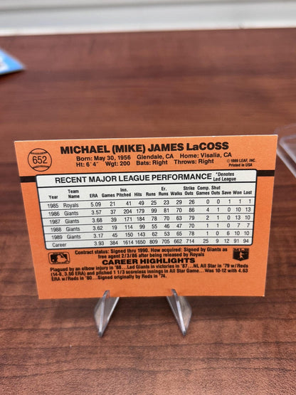 Cheap Sneaks Footwear/Sports Cards Baseball Card Mike LaCoss 1990 Donruss #652 San Francisco Giants