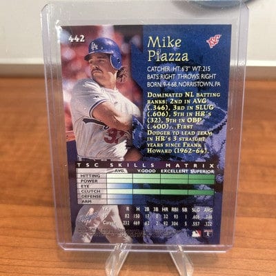 Cheap Sneaks Footwear/Sports Cards Baseball Card Mike Piazza 1996 Topps Stadium Club #442 Members Only Dodgers