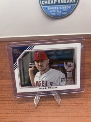 Cheap Sneaks Footwear/Sports Cards Baseball Card Mike Trout 2022 Topps Gallery Baseball Card #100 Printer Proof Angels