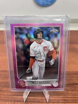 Cheap Sneaks Footwear/Sports Cards Baseball Card Mike Yastrzemski 2022 Topps Chrome  Pink Refractor Card #18 Giants