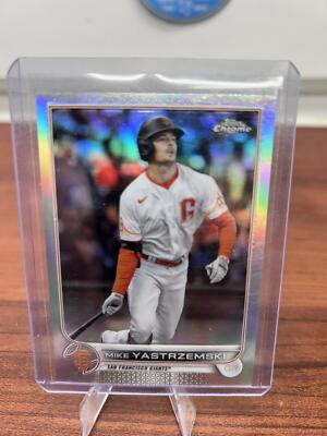 Cheap Sneaks Footwear/Sports Cards Baseball Card Mike Yastrzemski 2022 Topps Chrome Silver Refractor Card #18 Giants