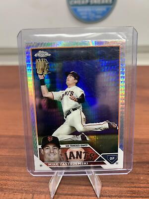 Cheap Sneaks Footwear/Sports Cards Baseball Card Mike Yastrzemski 2023 Topps Chrome Prism  Refractor Card #111 Giants