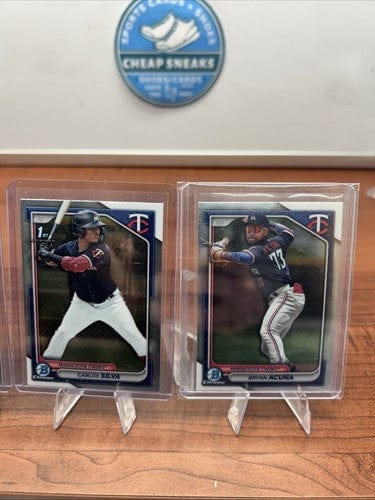 Cheap Sneaks Footwear/Sports Cards Baseball Card Minnesota Twins 2024 Bowman Chrome 1st Bowman Byron Chourio, Silva, Ac
