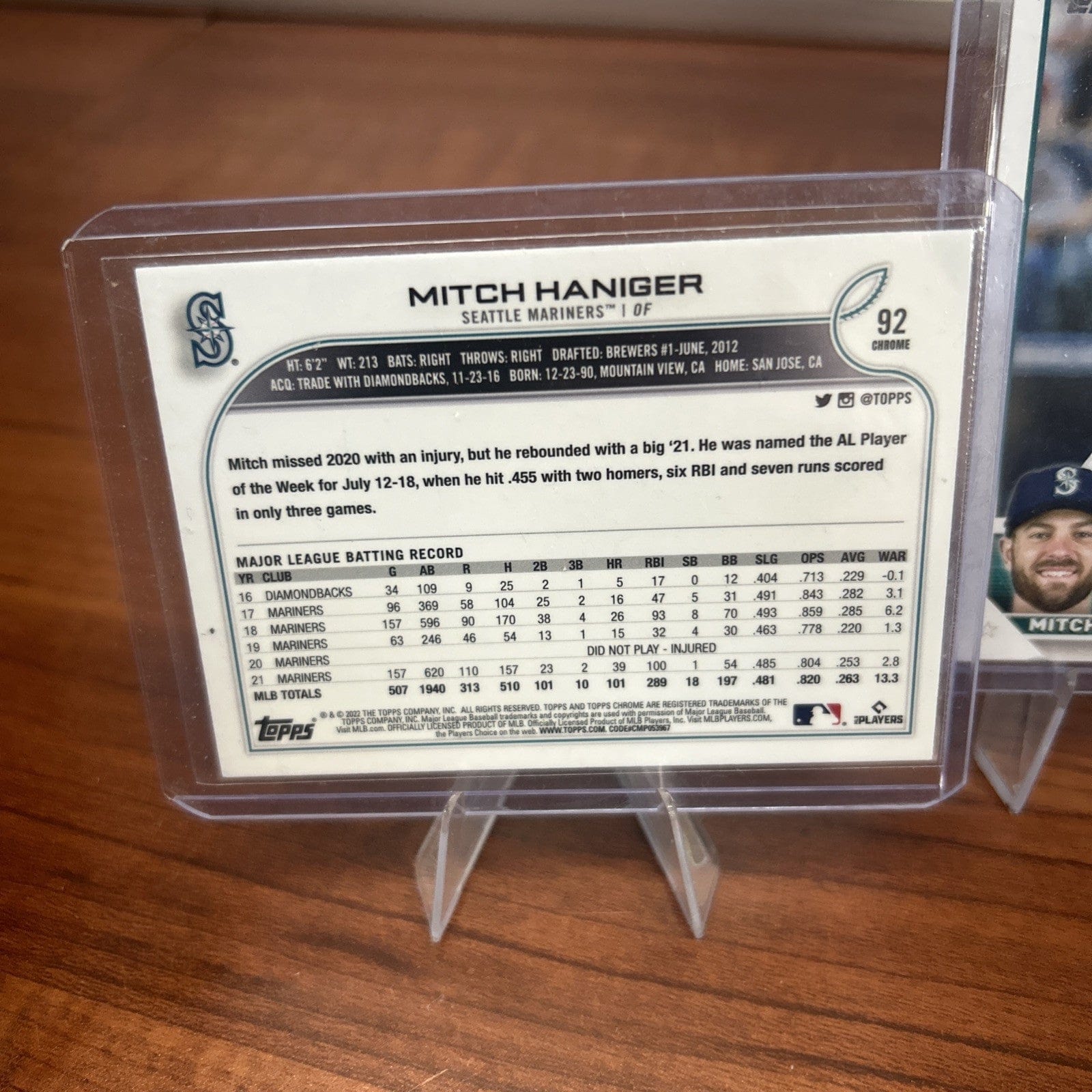 Cheap Sneaks Footwear/Sports Cards Baseball Card Mitch Haniger 2022 Topps Chrome #92, 23 Topps Series 1 #49,22 Topps St