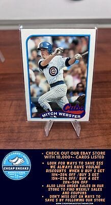 Cheap Sneaks Footwear/Sports Cards Baseball Card Mitch Webster 1989 Topps #36 Chicago Cubs