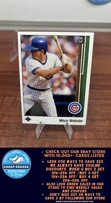 Cheap Sneaks Footwear/Sports Cards Baseball Card Mitch Webster 1989 Upper Deck #65 Chicago Cubs
