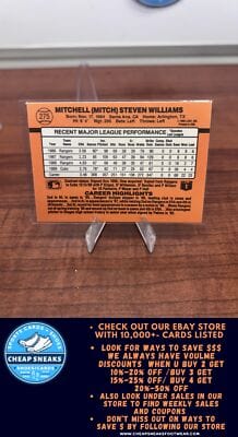 Cheap Sneaks Footwear/Sports Cards Baseball Card Mitch Williams 1990 Donruss #275 Chicago Cubs