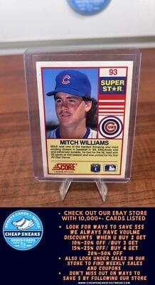 Cheap Sneaks Footwear/Sports Cards Baseball Card Mitch Williams 1990 Score 100 Superstars #93 Chicago Cubs