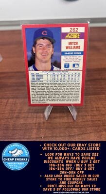 Cheap Sneaks Footwear/Sports Cards Baseball Card Mitch Williams 1990 Score #262 Chicago Cubs