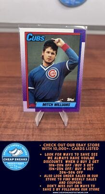 Cheap Sneaks Footwear/Sports Cards Baseball Card Mitch Williams 1990 Topps DoubleHeaders #NNO Chicago CUbs