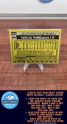 Cheap Sneaks Footwear/Sports Cards Baseball Card Mitch Williams 1990 Topps DoubleHeaders #NNO Chicago CUbs