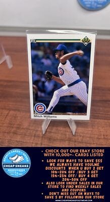 Cheap Sneaks Footwear/Sports Cards Baseball Card Mitch Williams 1990 Upper Deck #174a Chicago Cubs