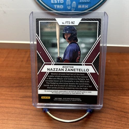 Cheap Sneaks Footwear/Sports Cards Baseball Card NAZZAN ZANETELLO 2023 Panini Elite RC PATCH AUTO Future Threads #FTS-N