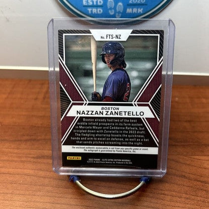Cheap Sneaks Footwear/Sports Cards Baseball Card NAZZAN ZANETELLO 2023 Panini Elite RC PATCH AUTO Future Threads #FTS-N