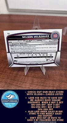 Cheap Sneaks Footwear/Sports Cards Baseball Card Nelson Velazquez (RC) 2023 Bowman #12 Chicago Cubs