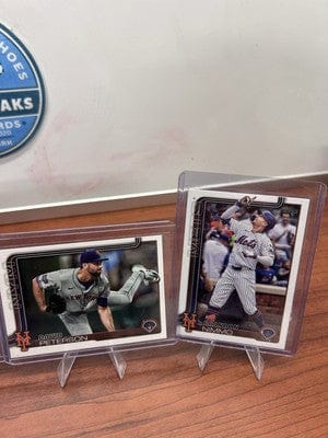 Cheap Sneaks Footwear/Sports Cards Baseball Card New York Met 2025 Topps Series 1 Lot Vientos,Lindor,Nimmo, Peterson,Mc