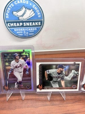 Cheap Sneaks Footwear/Sports Cards Baseball Card New York Met 2025 Topps Series 1 Lot Vientos,Lindor,Nimmo, Peterson,Mc