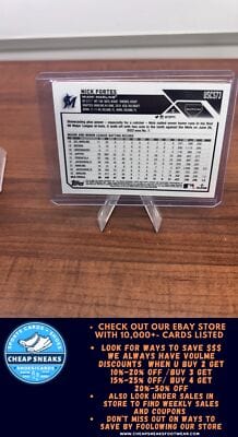 Cheap Sneaks Footwear/Sports Cards Baseball Card Nick Fortes SN 2023 Topps Chrome Update Gold Sapphire #USCS73 Marlins