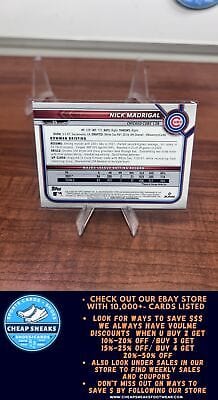 Cheap Sneaks Footwear/Sports Cards Baseball Card Nick Madrigal 2022 Bowman #55 Chicago Cubs
