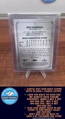 Cheap Sneaks Footwear/Sports Cards Baseball Card Nick Madrigal 2022 Bowman Platinum Ice Foilboard #16 Chicago Cubs