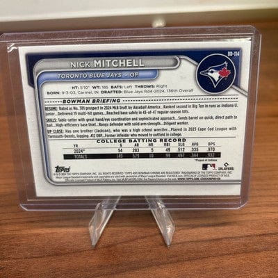 Cheap Sneaks Footwear/Sports Cards Baseball Card Nick Mitchell 2024 Bowman Draft Chrome 1st Bowman #BDC-114 Blue Jays +
