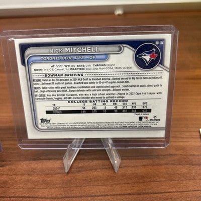 Cheap Sneaks Footwear/Sports Cards Baseball Card Nick Mitchell 2024 Bowman Draft Chrome 1st Refractor #BDC-114 Blue Jay