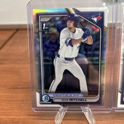 Cheap Sneaks Footwear/Sports Cards Baseball Card Nick Mitchell 2024 Bowman Draft Chrome 1st Refractor #BDC-114 Blue Jay