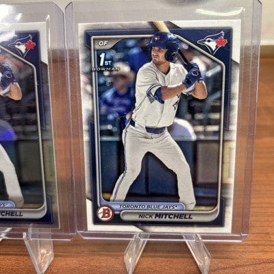 Cheap Sneaks Footwear/Sports Cards Baseball Card Nick Mitchell 2024 Bowman Draft Chrome 1st Refractor #BDC-114 Blue Jay