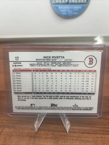 Cheap Sneaks Footwear/Sports Cards Baseball Card Nick Pivetta 2024 Topps Chrome Gold Sapphire Edition #16 /50 #17 Bosto