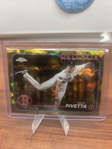 Cheap Sneaks Footwear/Sports Cards Baseball Card Nick Pivetta 2024 Topps Chrome Gold Sapphire Edition #16 /50 #17 Bosto