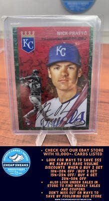 Cheap Sneaks Footwear/Sports Cards Baseball Card Nick Pratto RC 2023 Topps Chrome Platinum An Platinum Green Toile Refr